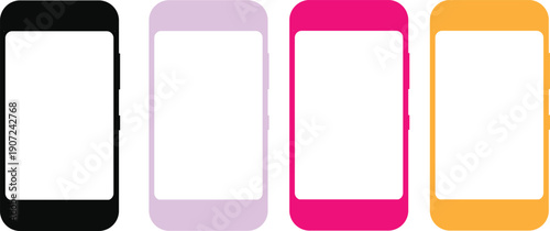Flat vector icons of a smartphone