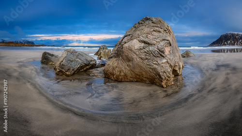 Stones on Flakstad beach, Lofoten, Norway