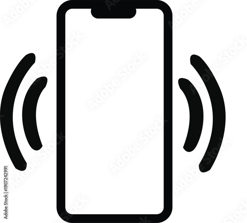 Smartphone ringing or vibrating flat vector symbol for app UI and website design