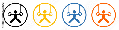 man gymnastics rings workout icon