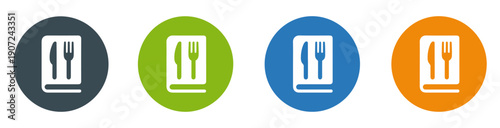 cooking recipe book icon set