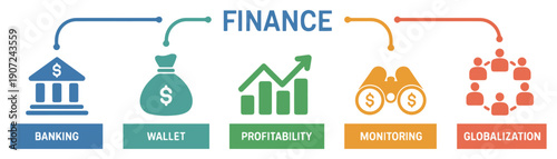 banking and finance icons set

