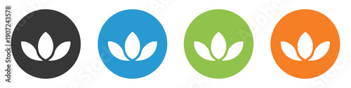lotus flower wellness icons set
