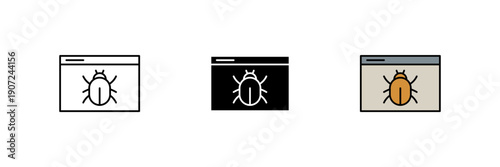 bug icon. Line, solid and filled outline colorful version, outline and filled vector sign. Idea Symbol, logo illustration. Vector graphics