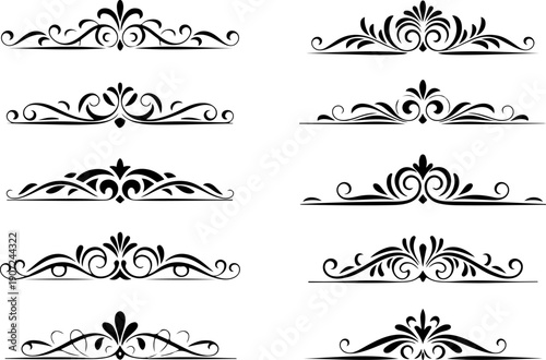 Royal Heraldic Crest and Crown Ornamental Vector Set