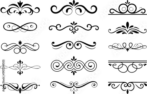 Royal Heraldic Crest and Crown Ornamental Vector Set