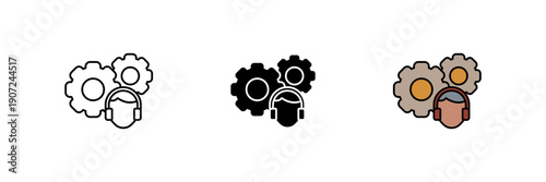 operator icon. Line, solid and filled outline colorful version, outline and filled vector sign. Idea Symbol, logo illustration. Vector graphics