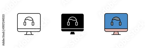 online assistance icon. Line, solid and filled outline colorful version, outline and filled vector sign. Idea Symbol, logo illustration. Vector graphics