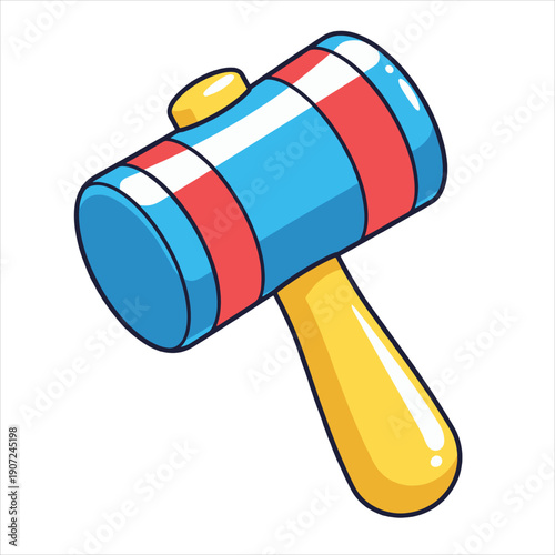 Cartoon Toy Hammer – Colorful Kids Play Tool Illustration