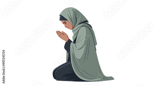 A person peacefully praying, seeking solace.