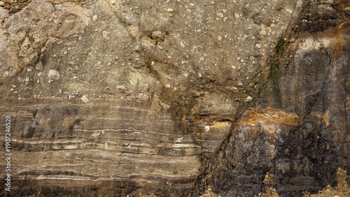 Canvastavla etailed sedimentary soil layers texture with distinct geological stratification