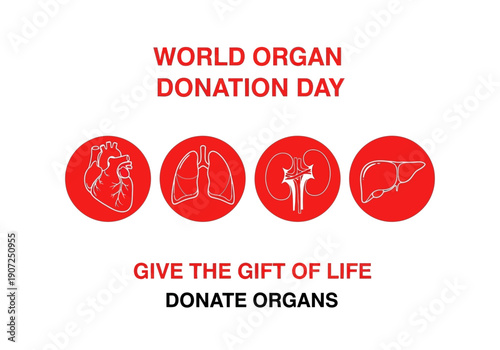 World organ donation day icons and message