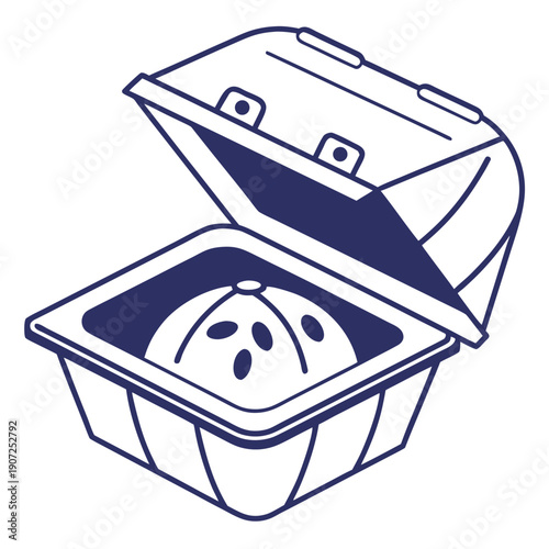 vector illustration of a box with food