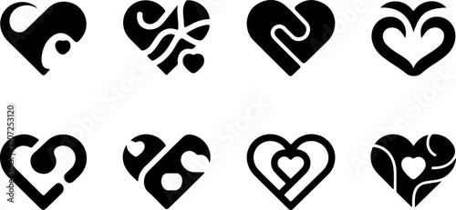 Heart Icon Set – Anatomical and Love Heart Symbol Collection