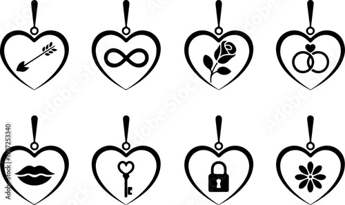 Heart Icon Set – Anatomical and Love Heart Symbol Collection