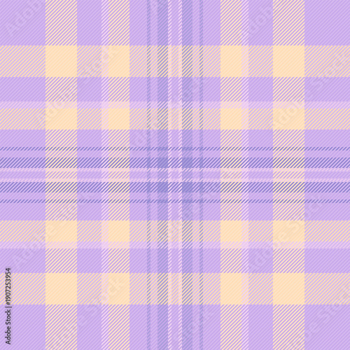 International tartan seamless pattern, royalty background texture plaid. Machinery fabric textile vector check in light and peach puff colors.