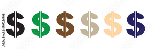 3D dollar signs stack growing money wealth success business finance investment concept isolated