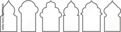 Ornamental Islamic Arch Collection and Arabic Doorway Frames Set