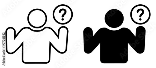 Tableau sur toile shrug doubt question people icons set