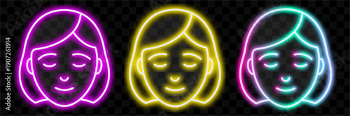 Neon Faces Simple Design
