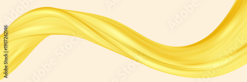 Golden wave corner shape with ribbon.