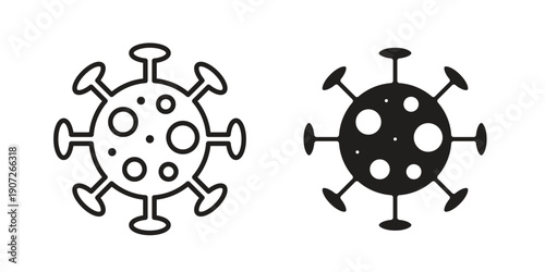 Bacteria icon. Outline and flat icons collection. EPS10