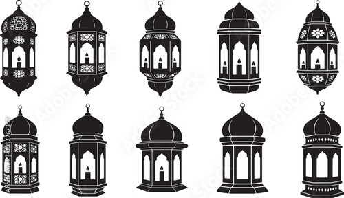 Decorative Islamic Ramadan lanterns, traditional and ornate, perfect for festive celebrations and cultural events