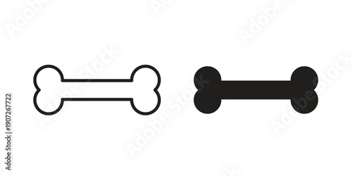 Bone icon. Outline and flat icons collection. EPS10