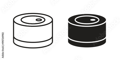 Can food icon. Outline and flat icons collection. EPS10