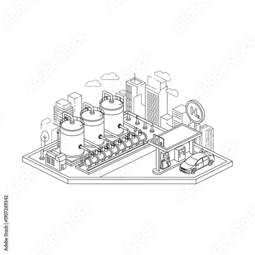 Isometric 3d vector illustration of a modern house sketch featuring a contemporary city building design for architectural construction plans and urban apartment technology models