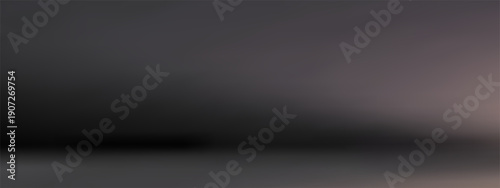 Abstract black  gradient podium background, minimal empty 3D studio backdrop.