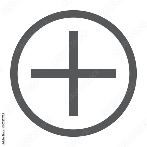 Plus and minus icon set with outline and solid circle symbols on transparent background