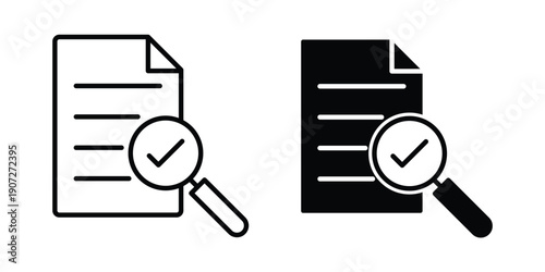 Compliance document icon. Outline and flat icons collection. EPS10
