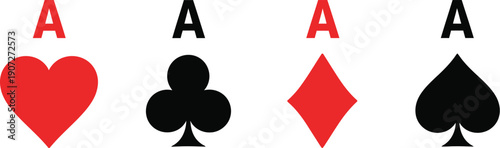 Classic suits of a standard deck of playing cards. 