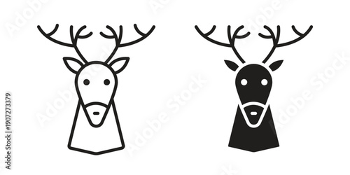 Deer icon. Outline and flat icons collection. EPS10