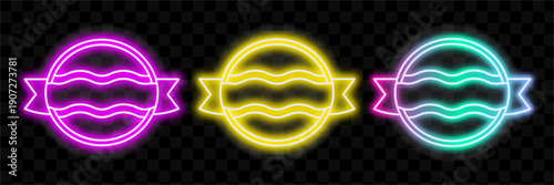 Neon Frames Collection, Vibrant Retro Signage, Glowing Decorative Elements For Design