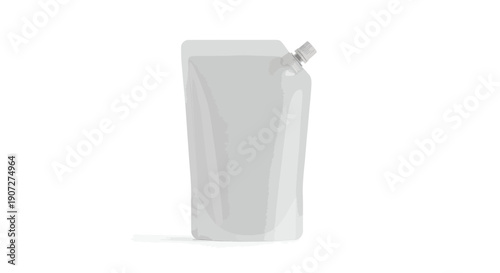 White stand up pouch with screw cap isolated on white background
