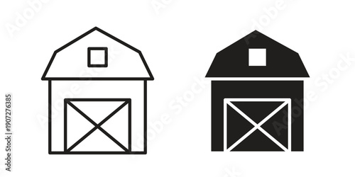 Farm icon. Outline and flat icons collection. EPS10