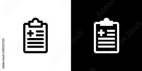 Medical Checkup icon concept with flat Black White Background. Vector illustration.