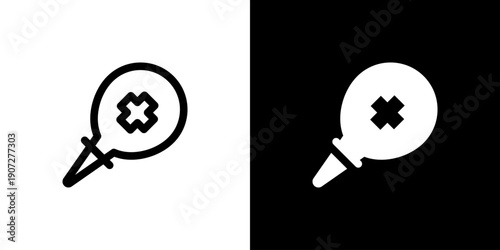 Pear Enema icon concept with flat Black White Background. Vector illustration.