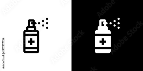 Hand Sanitizer icon concept with flat Black White Background. Vector illustration.