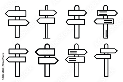 romantic love signpost black and white valentines day silhouette icons set