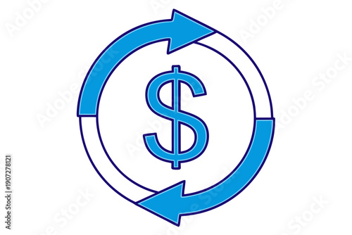 Financial Circulation Concept With Dollar Sign Icon
