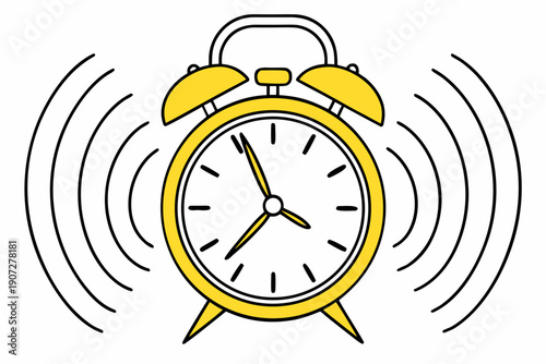 Alarm Clock Ringing Illustration Vector Time Management Productivity