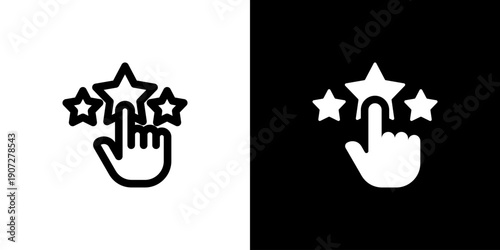 Rating icon concept with flat Black White Background. Vector illustration.