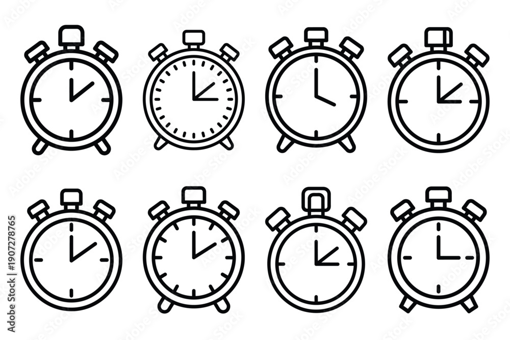 Fototapeta premium valentine romantic timer black and white valentines day silhouette icons set