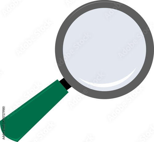 Black magnifying glass icon. The magnifying glass is depicted with a circular lens and a handle extending from the bottom right of the circle.