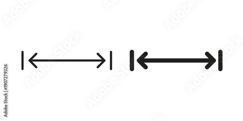 Height and width icon. Outline and flat icons collection. EPS10