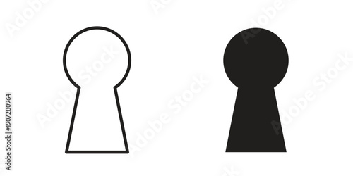 Keyhole icon. Outline and flat icons collection. EPS10
