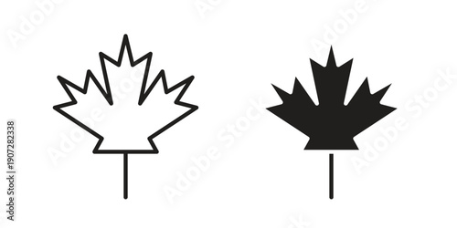 Maple leaf icon. Outline and flat icons collection. EPS10